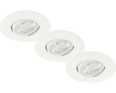 Obrázok produktu pre LED vstavané svietidlá sada 3 bielych okrúhlych svietidiel 4,9 W 480 lm 3000K teplá biela