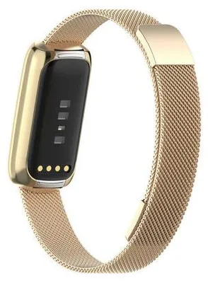 Produktbild von By Qubix passend für Fitbit Luxe - Milanaise-Armband - Vintage Gold