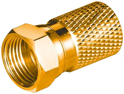 Immagine prodotto di goobay Spina F Cu placcata oro L. ca. 20 mm gr. dado per raccordo Per cavo esterno ø 8,2 mm senza marcatura R