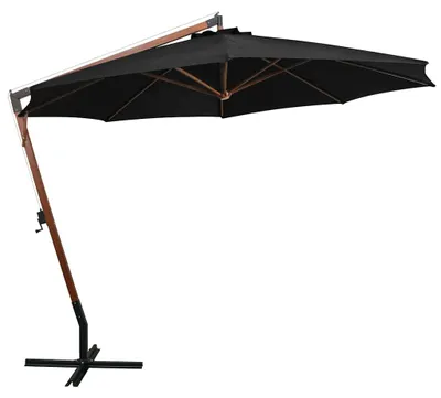 Produktbild von vidaXL Ampelschirm mit Mast Schwarz 3,5x2,9 m Massivholz Tanne