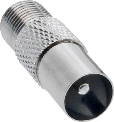 Image de InLine® 69915D Koaxial Adapter, IEC- Stecker (Antenne) auf F-Buchse