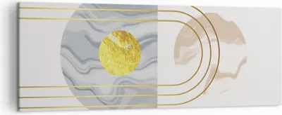 Produktbild von Bild auf Leinwand - Leinwandbild - Einteilig - Modern Gold abstrakt - 140x50cm - Wand Bild - Wanddeko - Wandbilder - Leinwanddruck - Bilder - Wanddekoration - Leinwand bilder - AB140x50-4574