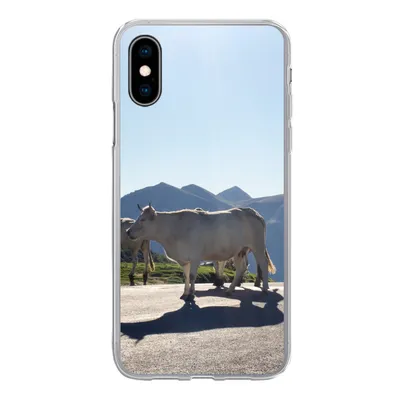 Produktbild von MuchoWow® Handyhülle Schutzhülle Hülle für iPhone X Schottische Highlander - Licht - Berge - Natur Silikon Softcase Handy Hülle - Handyhülle