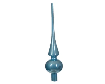 Produktbild von Christbaumspitze Glas 26cm - Zuckerblau glänzend