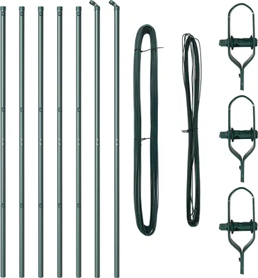 Produktbild von Möbel Zaunpfosten 7 Stück Grün Ø32 mm 210 cm Verzinkter Stahl - Zaunzubehör 42004200