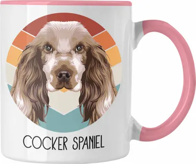 Produktbild von Trendation - Cocker Spaniel Besitzer Tasse Geschenk Lustiger Spruch Geschenkidee Cocker Spaniel Mama Papa (Rosa)