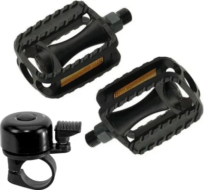 Immagine prodotto di Pedale per bicicletta per bambini UNION SP-698K 9/16 pollici - Pedale per bicicletta MTB nero incl. campanello per bicicletta