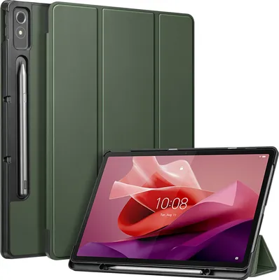 Produktbild von Fintie Hülle mit Stifthalter für Lenovo Tab P12 Tablet 12,7" TB370FU 2023, Ultradünne Flip Case Cover mit Auto Schlaf/Wach, Ständer Funktion, Grün