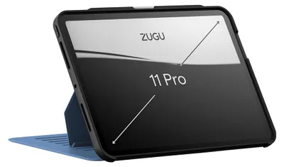 Productafbeelding van Zugu case Hoesje iPad Pro 11" (M4-M5) – Verstelbare magnetische standaard met 8 hoeken – Veilige magnetische montage mogelijkheid – Robuuste bumper en stevige TPU + PC behuizing voor valbescherming - Blauw