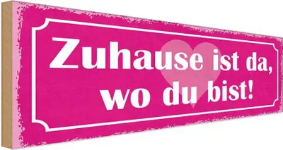 Produktbild von vianmo Holzschild 10x27 cm Zuhause ist da wo du bist Dekoration