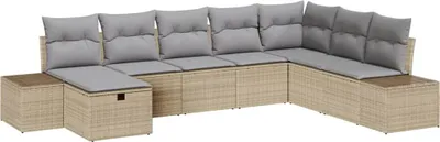 Produktbild von vidaXL Gartensofa-set 8 stk. Beige Poly-Rattan