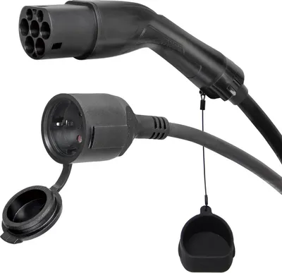 Produktbild von Gembird EV-Ladekabel Typ 2 auf Schuko Adapter 3,7 kW 16A 0,5m IP44 für Elektroautos E-Bikes Roller