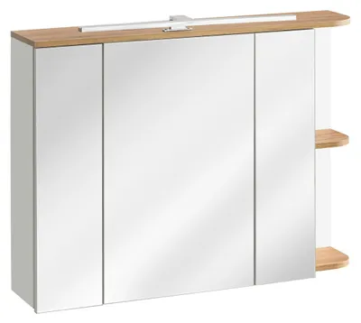 Image de Armoire de salle de bain miroir 80cm armoire miroir armoires étagères meubles Nouveau