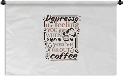 Produktbild von MuchoWow® Wandteppich Wandbehang Kaffee - Sprichwörter - Espresso 90x60 cm Tapisserie Dekoration Wandtuch - Wandskulpturen - Bildteppich