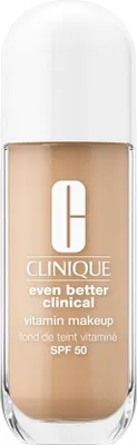 Produktbild von Clinique Even Better Clinical Vitamin Makeup SPF 50, Pumpenflasche, Flüssigkeit, Mischhaut, trockene Haut, normale Haut, ölige Haut, Empflindliche Haut, Aufhellend, Feuchtigkeitsspendend, Schutz, Glättend, Licht, Mittel, Kühl