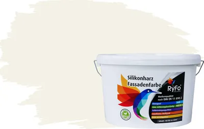 Produktbild von RyFo Colors Silikonharz Fassadenfarbe Lotuseffekt Trend Weißtöne Zartcreme 10l  - bunte Fassadenfarbe, weitere Weiß Farbtöne und Größen erhältlich, Deckkraft Klasse 1