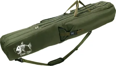Produktbild von Ferocity Angeltasche 150 cm – 3 Kammern, Grün, Fischdruck, Wasserdicht, für Angler,  EU [023]