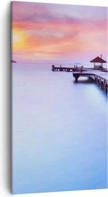 Produktbild von Bild auf Leinwand - Leinwandbild - Strand Wasser Meer Urlaub - 45x80cm - Wand Bild - Wanddeko - Leinwanddruck - Bilder - Kunstdruck - Wanddekoration - Leinwand bilder - Wandkunst - PA45x80-2450