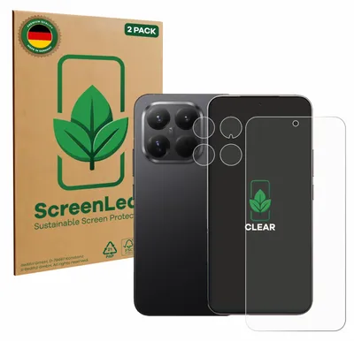 Produktbild von 2x ScreenLeaf Schutzfolie für Xiaomi 15T Pro (Display+Kamera) nachhaltiger Displayschutz Display Schutz Folie Klar Transparent