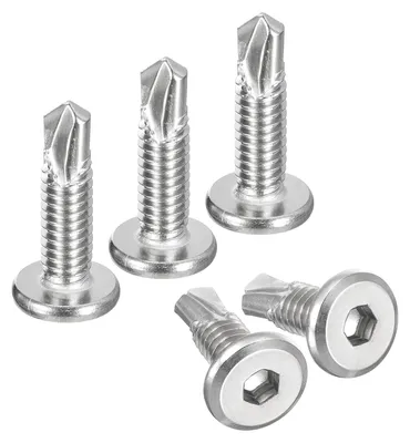 Sechskant-Bohrschrauben 200 Stk., 1/4" x 1", Edelstahl 410