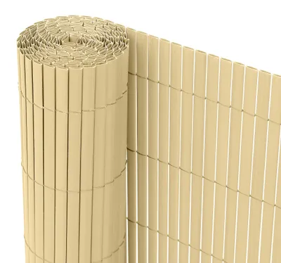 PVC Sichtschutzmatte, Bambus, 4 m x 100 cm, Balkon-Windschutz