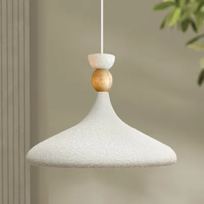 Produktbild von Pendelleuchte Ø35 cm Weiß Metall E27 Moderne Lampe, Ohne Leuchtmittel