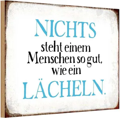Produktbild von vianmo Holzschild 12x18 cm nichts steht so gut wie Lächeln Spruch Zitat