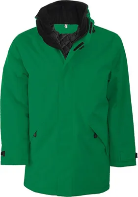 Produktbild von Kariban Herren Parka Kapuzenparka Regenmantel Isolierjacke Winterjacke, Größe:2XL, Farbe:Kelly Green