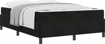 Zdjęcie produktu dla Ramka łóżka z materacem Czarny 140 x 190 cm tkanina