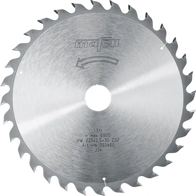 Produktbild von Mafell Sägeblatt-HM 225 x 1,8/2,5 x 30 mm, Z 32, WZ | 092460