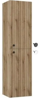 Obrázek produktu pro Domodomo závěsná koupelnová skříň 140 x 35 cm, úzká dubová skříňka, nástěnná skříň do koupelny – dřevěný design