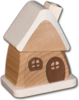 Produktbild von Holzwaren Egermann kleines Räucherhaus - erzgebirgische Räucherdeko aus Holz - 9cm - 918 natur