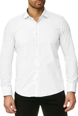 Produktbild von Reslad Herren Hemd Kentkragen Unicolor Langarmhemd RS-7002 Weiß M
