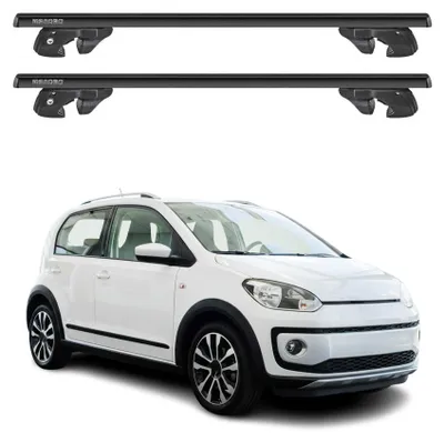 Imagen del producto de Soportes básicos para portaequipajes para VW Cross Up! 2012-2019, aluminio, 90 kg, con color negro, 2 piezas, Imagen generada por IA