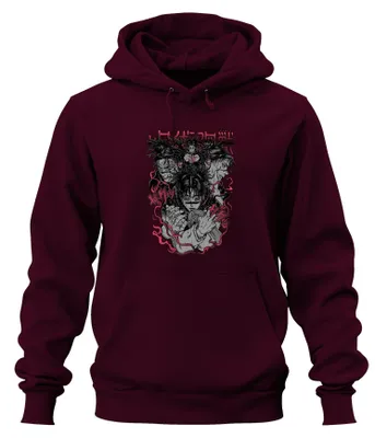 Immagine prodotto di 呪術廻戦 Sukuna Yuji Megumi Anime Manga Regalo Anime Estetica Felpa con cappuccio Unisex, Borgogna, XXL