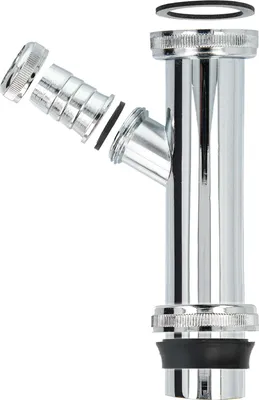 Produktbild von tecuro Tauchrohr Ø 32 x 200 mm mit GA Ø 19 mm, MS-verchromt,  zusätzl. Überwurf