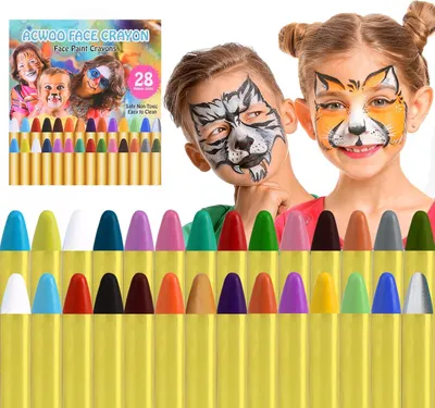 Produktbild von Kinderschmink Set 28 Farben, Sichere und Waschbare Gesichtsmalerei, Nicht-Toxisch, für Feste