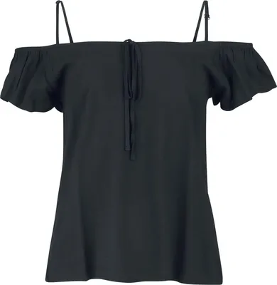 Produktbild von RED by EMP Damen schwarzes T-Shirt mit Cold-Shoulder S