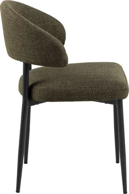 Image de Edina chaise de salle à manger tissu vert.