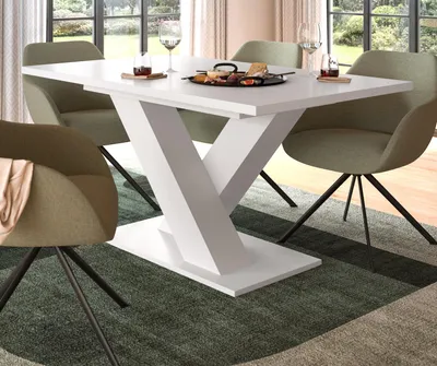 Produktbild von Esstisch "Home-X" weiß, Esszimmertisch ausziehbar 150 - 190 cm, bis 8 Personen