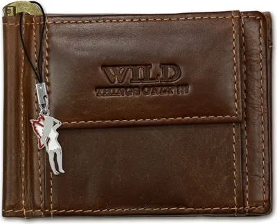 Zdjęcie produktu dla Wild Things Only skórzany portfel brązowy ochrona RFID 11x2.5x8 OPJ121N