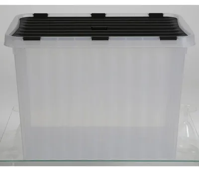 Produktbild von 8x Wellenboxen 24L 43x30x30cm Transparent Deckel Aufbewahrung Spielzeugkisten