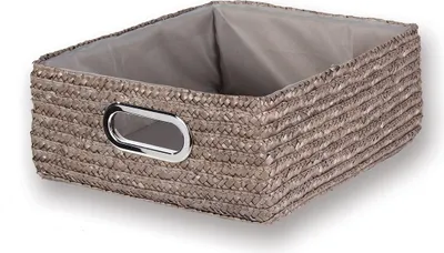 Zdjęcie produktu dla Szuflada ze słomy plecionej w kolorze taupe - 33x28x13cm