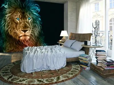 Produktbild von Vlies Fototapete Löwe 400x280 cm Tapeten Wandtapete XXL Tiere Abstrakt g-A-0090-a-b