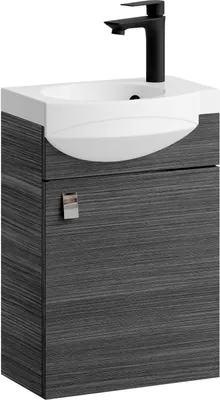 Produktbild von Planetmöbel Badmöbel Set 40cm Gäste WC Waschtischunterschrank Keramikwaschbecken Anthrazit