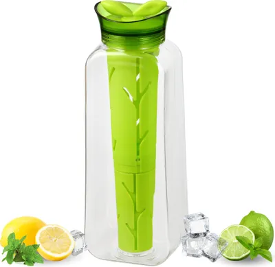 Produktbild von bremermann Karaffe 2in1 - inkl. Infuserstab und Kühleinheit, 1.4 Liter Fassungsvermögen, aus Kunststoff, grün