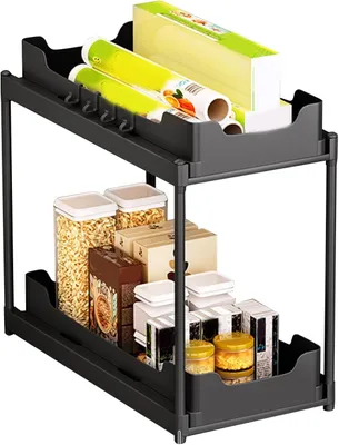 Produktbild von Organizer für den Unterschrank unter der Spüle mit 2-stöckigen Schubladenregalen – multifunktional für Küche, Badezimmer und Speisekammer
