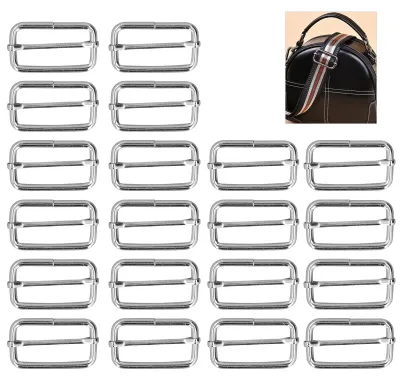 Produktbild von Leiterschnalle - Gurtversteller aus Metall - für Kleidung und Rucksäcke - 4x38x20mm