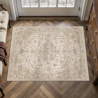 Productafbeelding van Entreemat, tapijt, 60x90 cm, vintage beige, wasbaar, rechthoekig