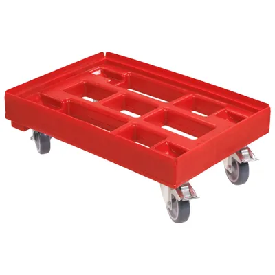 Produktbild von Hygienetransportroller - Typ B-F - 2 Bremsen und 2 Lenkrollen : rot Farbe: rot